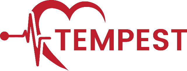 TEMPEST Logo - Heart with heartbeat graph overlaid